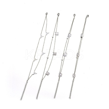 304 Stainless Steel Multi-strand Bracelets BJEW-L638-13P-1