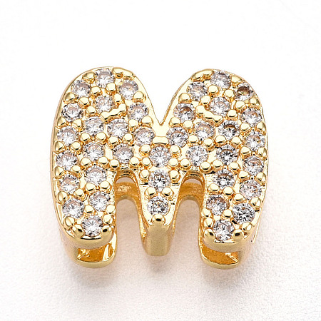 Brass Micro Pave Cubic Zirconia Charms KK-N254-217G-M-1