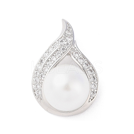 Brass Micro Pave Cubic Zirconia Pendants ZIRC-I066-07P-01-1