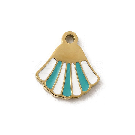 304 Stainless Steel Enamel Charms STAS-I335-09G-1