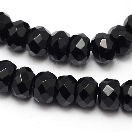 Natural Black Onyx Beads Strands G-D710-B-07A-1