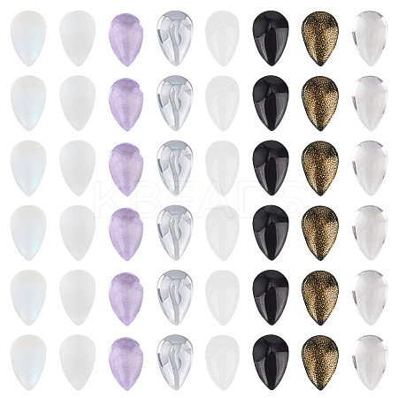96Pcs 8 Colors Teardrop Glass Charms GLAA-HY0001-50B-1