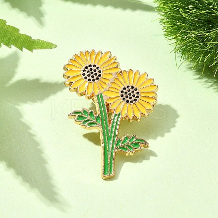 Sunflower Enamel Pins JEWB-P045-02B-G-1