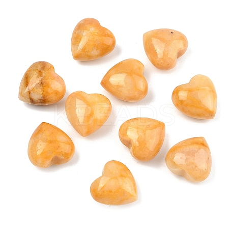 Natural Topaz Jade Heart Palm Stones G-P609-A04-01-1