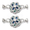 Brass Micro Pave Clear Cubic Zirconia Fold Over Clasps KK-E084-33P-1