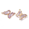 Brass Pave Faceted Glass Connector Charms FIND-Z020-04L-2