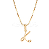1pc Brass Chain & 304 Stainless Steel Letter Pendant Necklaces NJEW-LP0001-40K-G-1
