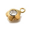 304 Stainless Steel Pave Cubic Zirconia Charms STAS-D310-07G-02-2