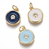Brass Micro Pave Clear Cubic Zirconia Charms ZIRC-B002-32G-1