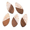 Transparent Resin and Walnut Wood Pendants RESI-T057-05N-1