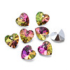 Heart Electroplated Glass Charms EGLA-N006-012C-1