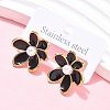 Flower 304 Stainless Steel Stud Earrings EJEW-C142-02G-01-1