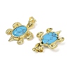 Synthetic Turquoise & Brass Pendants KK-F887-01G-06-2
