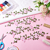 4Pcs Polyester Rayon Flower Embroider Thread Iron on/Sew On Patches PATC-HY0001-88A-3