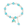 4Pcs Brass Glass Beads Stretch Bracelets BJEW-JB11769-01-2