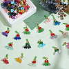 128Pcs 16 Colors Glass Pearl & Acrylic Pendants PALLOY-AR00018-5
