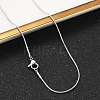 Non-Tarnish Classic Plain 304 Stainless Steel Mens Womens Snake Chain Necklaces X-STAS-M174-018P-B-1