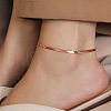201 304 Stainless Steel Snake Chains Anklets for Women WG046FB-03-1