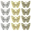 15Pcs 3 Styles Butterfly Tibetan Style Alloy Pendant Rhinestone Settings TIBEP-YW0002-23-1