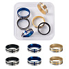 6Pcs 3 Colors Stainless Steel Plain Band Rings RJEW-CF0001-02-1