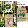 4Pcs 4 Style Linen Vertical Double Sided Garden Flag AJEW-CF0001-15-5