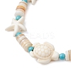 Synthetic Turquoise & Natural Freshwater Shell Beads Braided Bead Bracelets for Women BJEW-JB12024-01-3