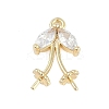 Rack Plating Brass with Cubic Zirconia Pendants KK-Q018-04G-1
