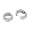 Non-Tarnish Frosted 304 Stainless Steel Non Piercing Earrings EJEW-M001-07A-P-2