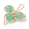 Natural Green Aventurine Beaded Shamrock Pendants PALLOY-TA00058-02-2