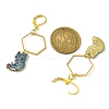 Rack Plating Alloy Cat Dangle Leverback Dangle Earrings EJEW-JE05502-04-2