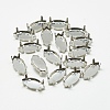 Non-Tarnish 201 Stainless Steel Sew on Prong Settings STAS-T032-04-4x8mm-1