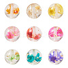 18Pcs 9 Colors Transparent Resin Inner Dried Flower Beads RESI-TA0003-29-2