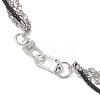Summer 304 Stainless Steel Figaro Chain & Braided Leather Cord Chain Belts NJEW-C00034-4