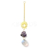Wire Wrapped Nuggets Natural Amethyst Pendant Decorations LS-HJEW-C008-02C-G-1