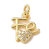 Rack Plating Brass Micro Pave Clear Cubic Zirconia Pendants KK-L220-022G-1