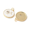 Brass Micro Pave Clear Cubic Zirconia and Enamel Pendants KK-Q031-13G-2