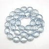 Faceted Electroplate Crystal Glass Oval Beads Strands EGLA-F059B-13-2