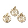 Brass Micro Pave Cubic Zirconia Pendants KK-E003-05G-2