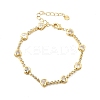 Heart Brass Micro Pave Cubic Zirconia Link Chain Bracelets for Women BJEW-A164-01G-01-4