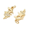 Brass Micro Pave Clear Cubic Zirconia Pendants CU-CBA9AFC-01G-16-2