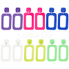 6 Pairs 6 Style Hollow Out Rectangle Acrylic Dangle Stud Earrings EJEW-AN0001-59-1