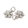 Rack Plating Brass Micro Pave Cubic Zirconia Pendants X-KK-E081-16P-2