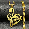 201 Stainless Steel Musical Note Heart Quote Pendant Necklaces NJEW-K283-03G-1