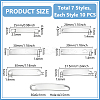 70Pcs 7 Styles 201 Stainless Steel Links/Connectors STAS-UN0063-38-3