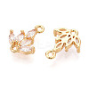 Brass Pave Clear Cubic Zirconia Connector Charms KK-T078-03G-03-2