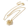 Brass Micro Pave Clear Cubic Zirconia Cable Chain Bowknot Pendant Necklaces for Women LS-NJEW-C054-02B-G-3