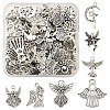 80Pcs Tibetan Style Alloy Moon with Fairy Pendants TIBEP-FA0001-RS-1