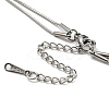 Non-Tarnish 304 Stainless Steel Round Snake Chains Double Layer Necklaces BJEW-K257-03P-4