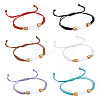 6 Colors Nylon Thread Braided Bead Bracelets BJEW-PH01865-1