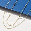 Brass Double Layer Necklaces NJEW-D302-52G-1